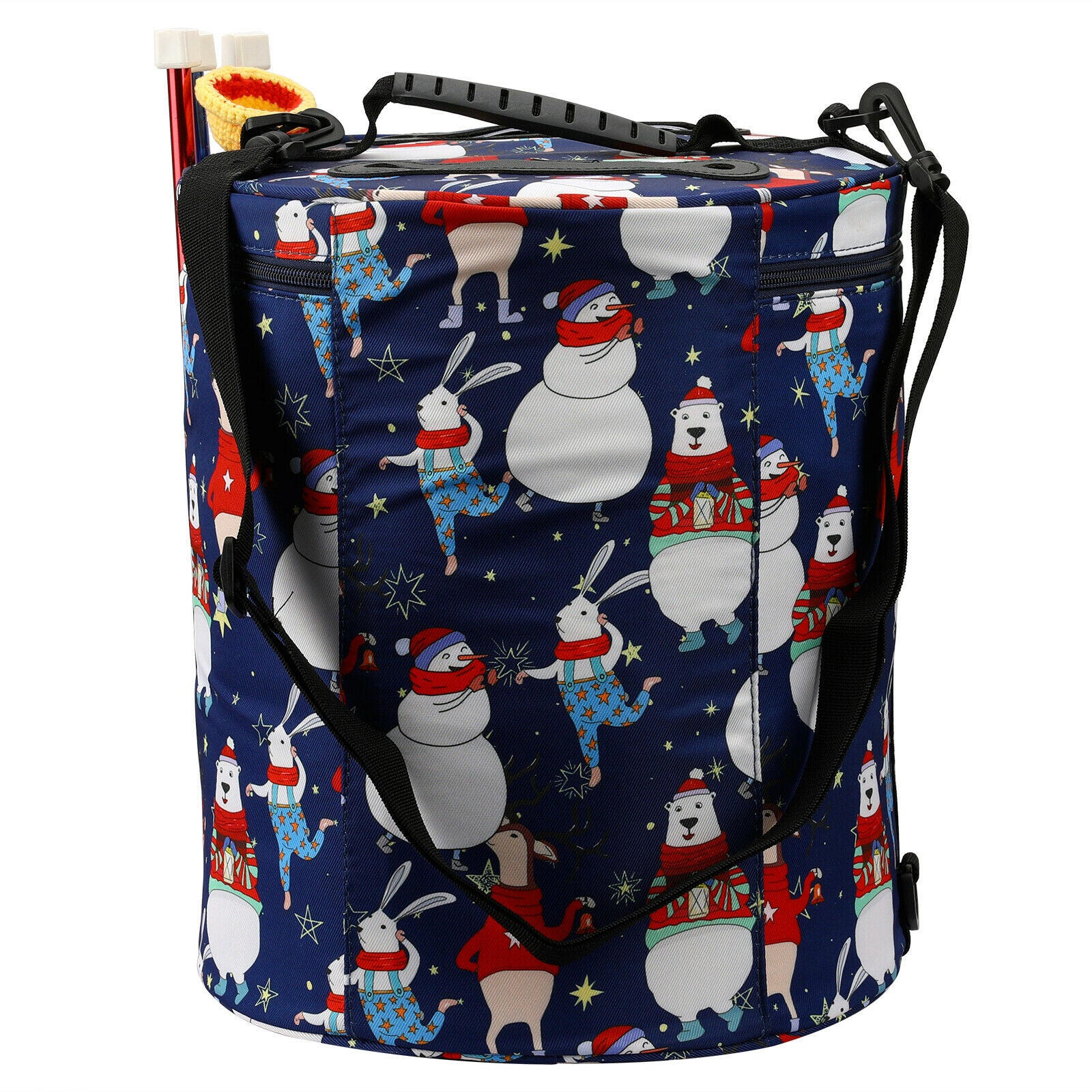 Knitting Bag Yarn Tote Crochet Hooks Storage Organizers for Project Supplies