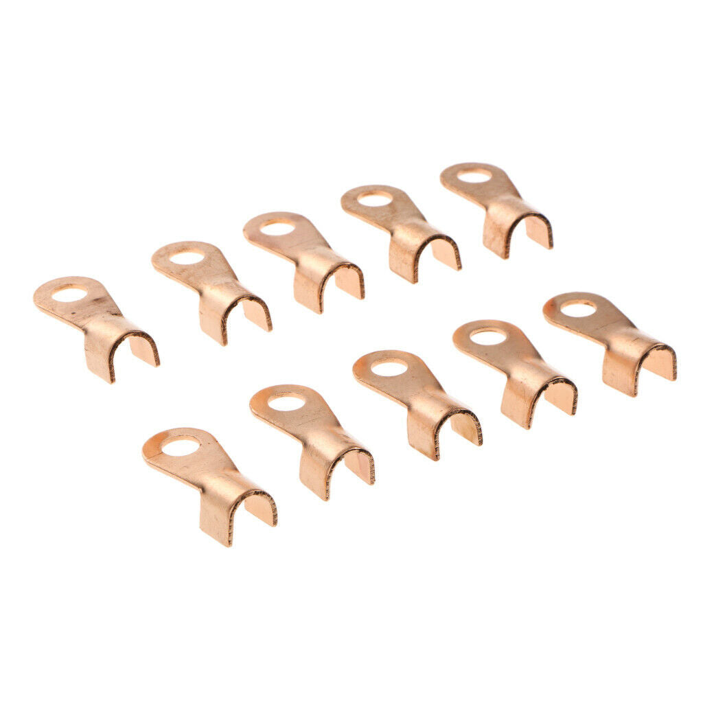 10 Pieces 50A 6.2mm Wire Spade Connector Copper Crimp Terminal Yellow