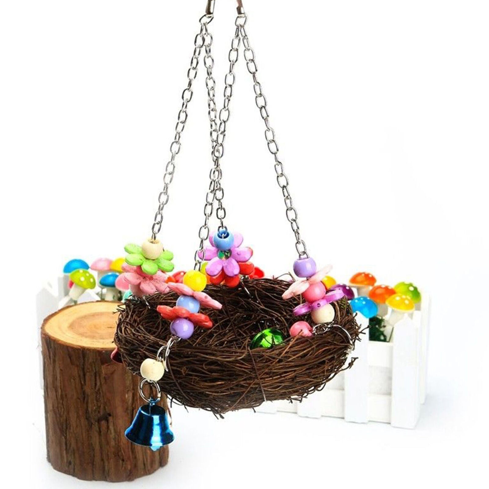 Parrot Bird Swing Hanging Chew Toys Parakeet Budgie Cockatiel Nest Hammock