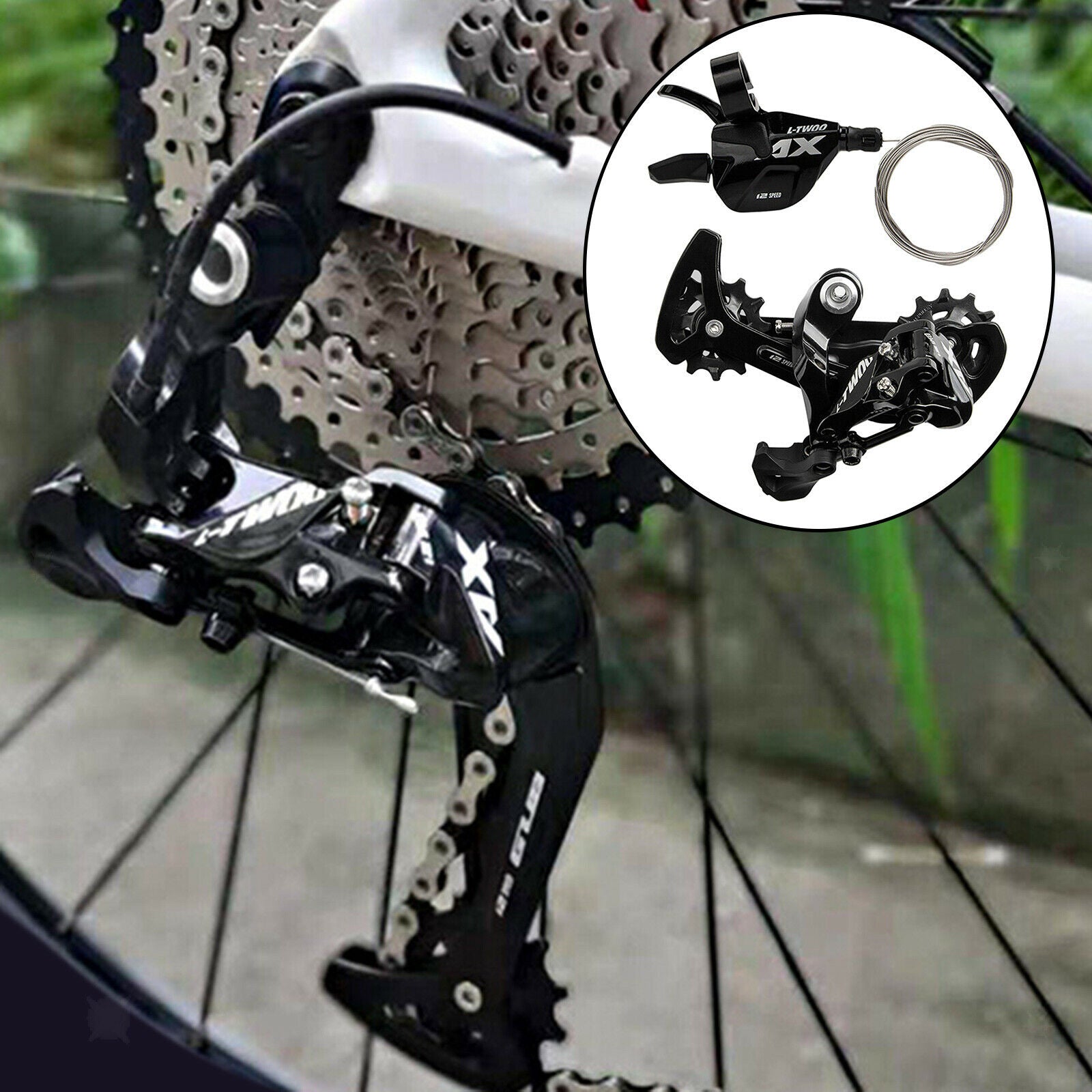 Mountain Bike Bicycle Rear Derailleur and Shifter Transmission Groupset Kit