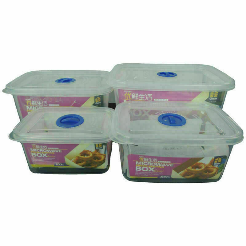 Value 4 Piece Food Storage Saver Container BPA Free MICROWA BOX Plastic Set