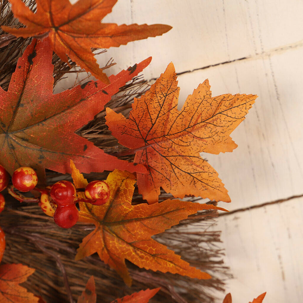 17.72" Fall Wreath Garland Front Door Thanksgiving Home Outdoor Decoration