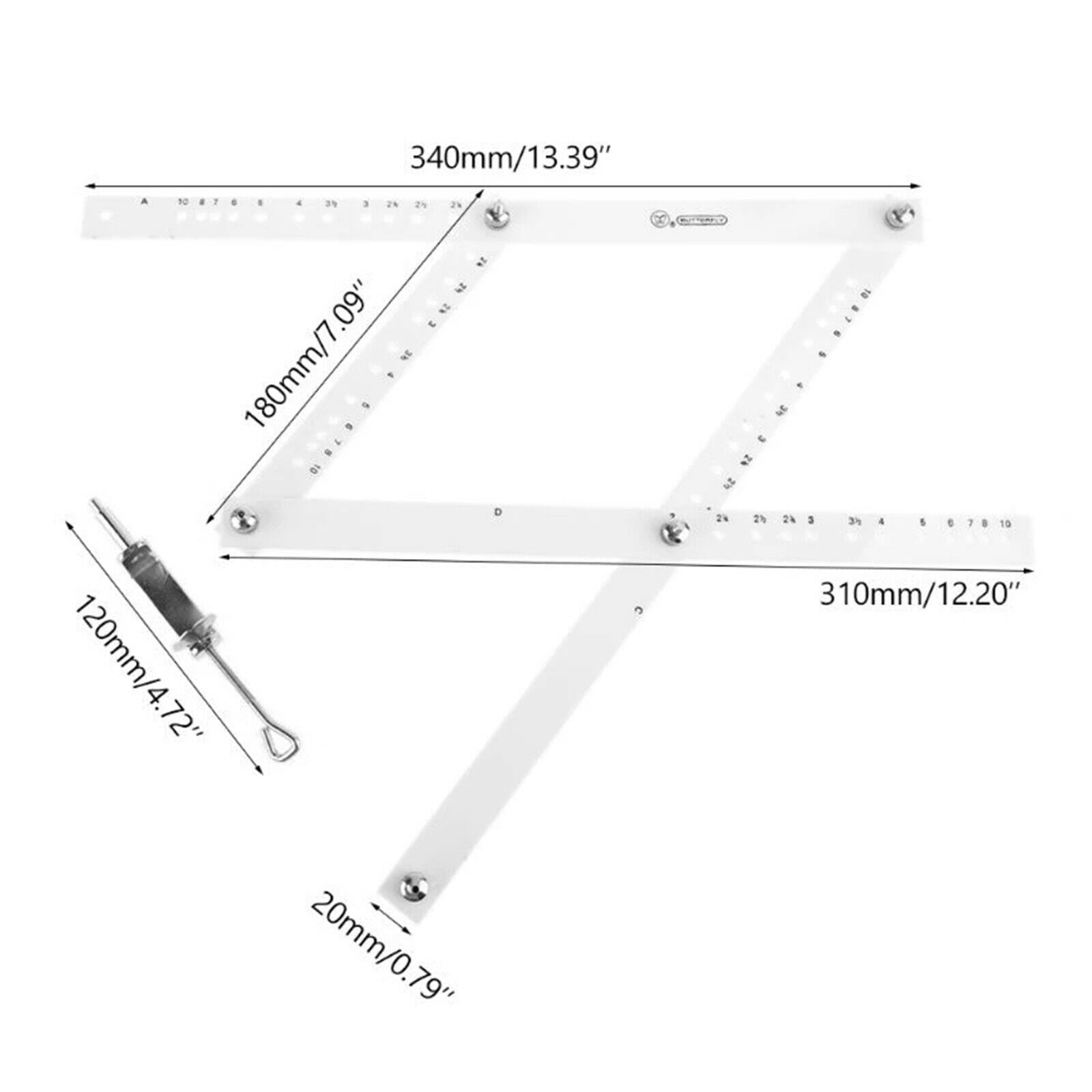 340mm Pantograph Artist Drawing Tool Folding Scale Ruler Metric for Office
