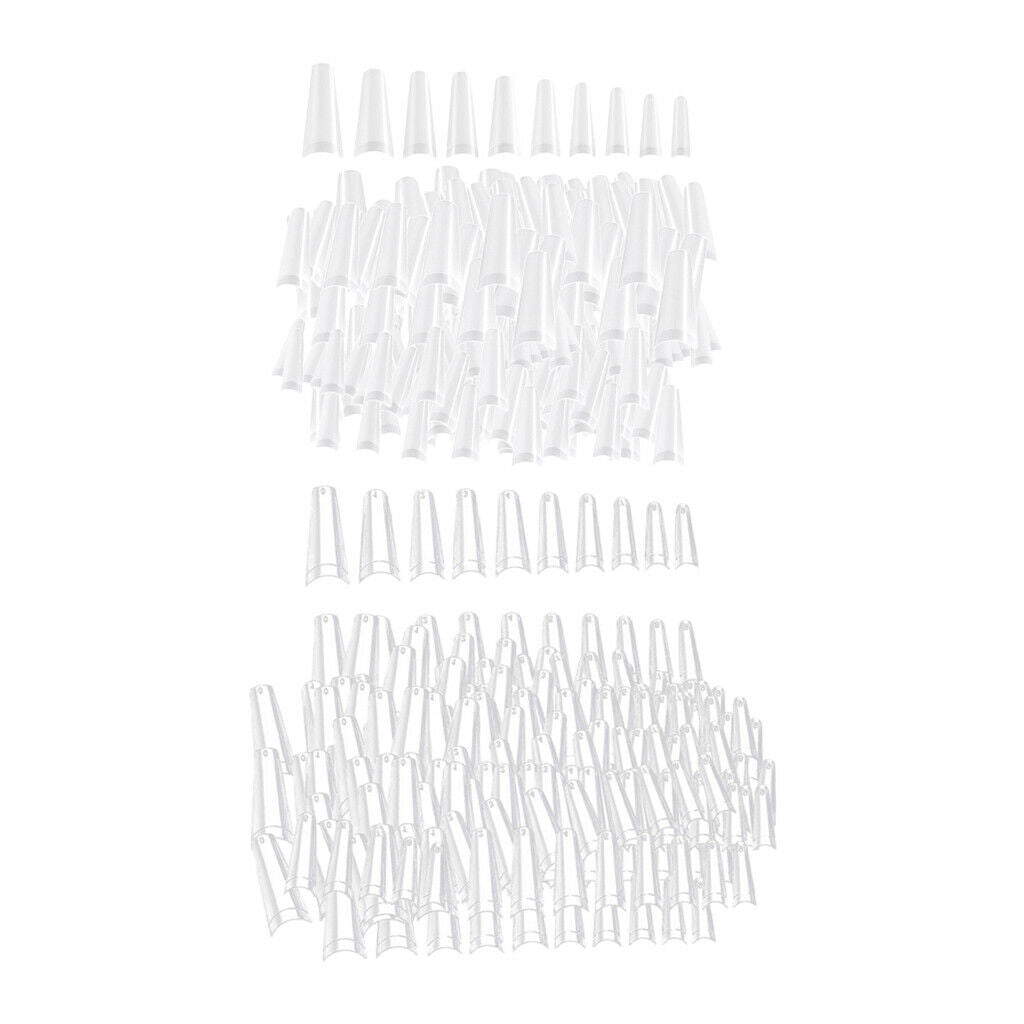 1000Pcs False Nails Half Cover Press on Nail Tips Manicure Decor 10 Sizes