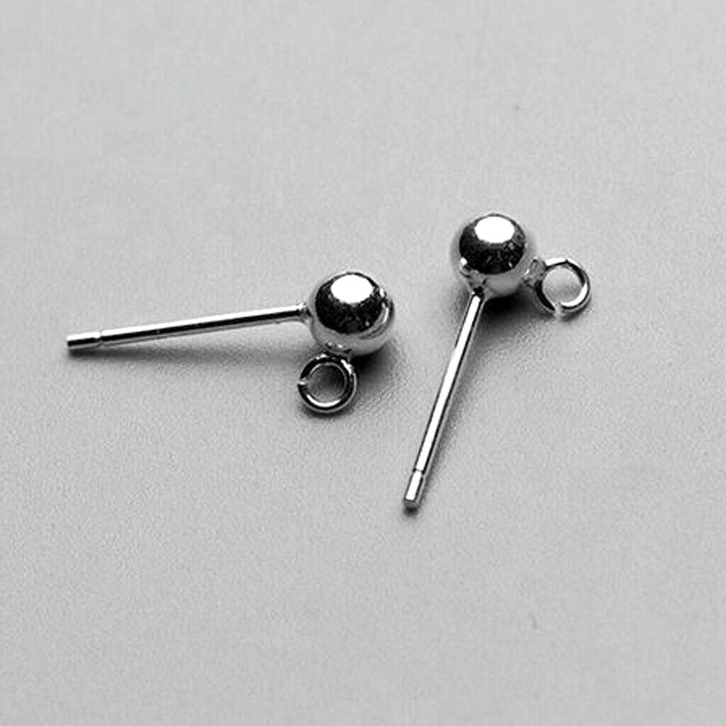 32pcs Stud Earrings Post&Backs Metal Eardrop Blanks W/ Hanging Hoop Setting