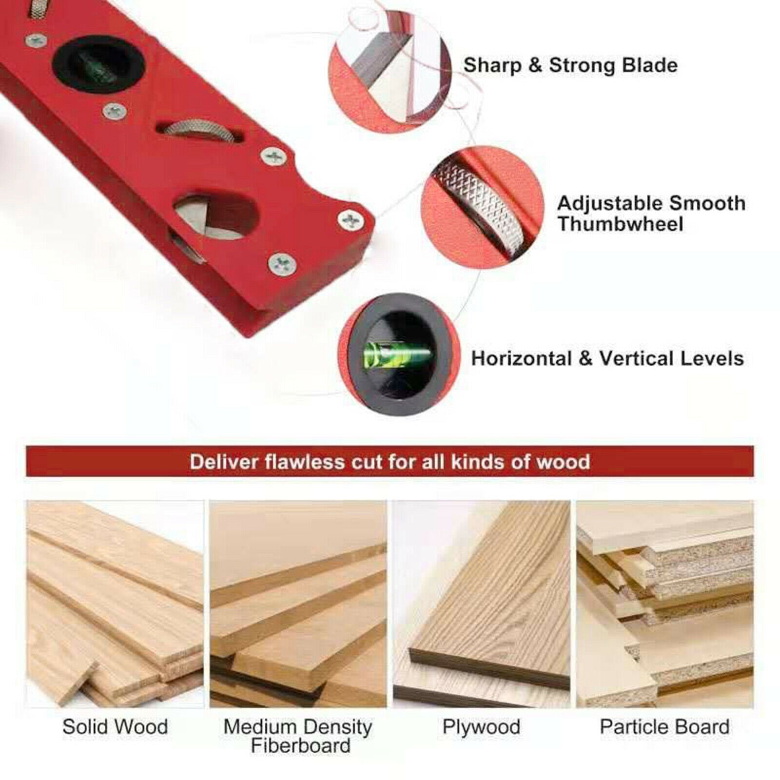 Trimming Chamfer Hand Planer Woodworking - 45 Degree Hand Planers Tools Red