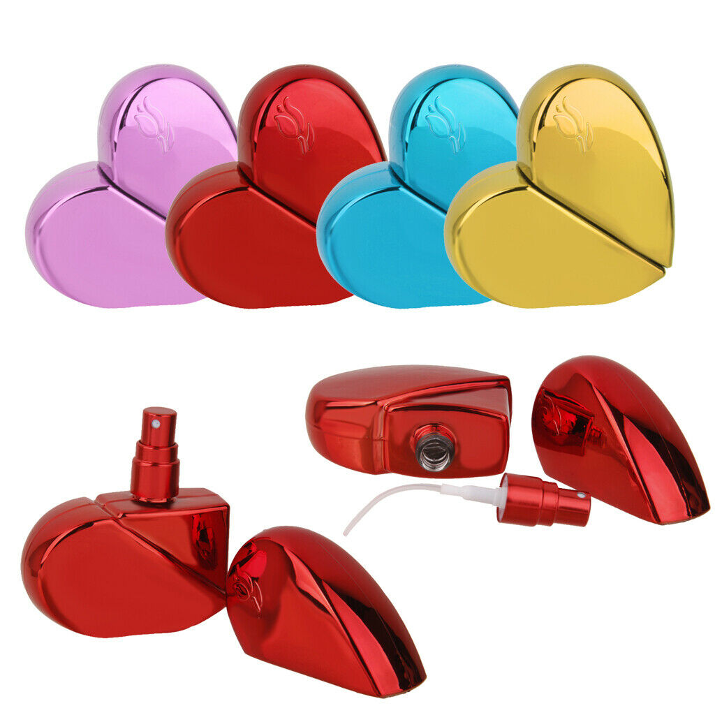 Travel Candy Heart Shape Perfume Atomizer Refillable Spray Bottles 25ml Red