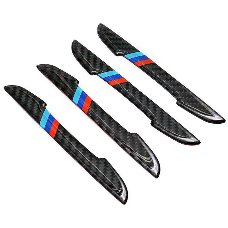 4x Carbon Fiber Car accessories Door Scratch Bumper Scuff Trim Stickers for BMW