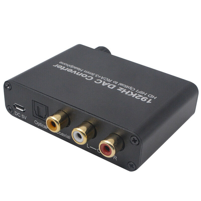 Digital Audio Decoder 192kHz DAC Volume Control Toslink Coaxial Converter