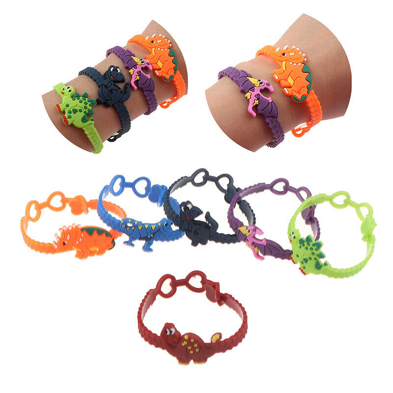 6pcs Mixed Dinosaur Party Bracelet Birthday Jungle Party Decorations Kids.l8
