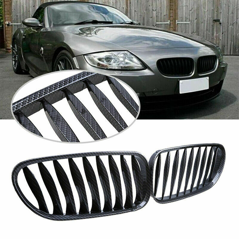 Front Kidney Grilles Carbon Fiber Style Fit For BMW Z4 E85 M Coupe E86 2003â€“2009
