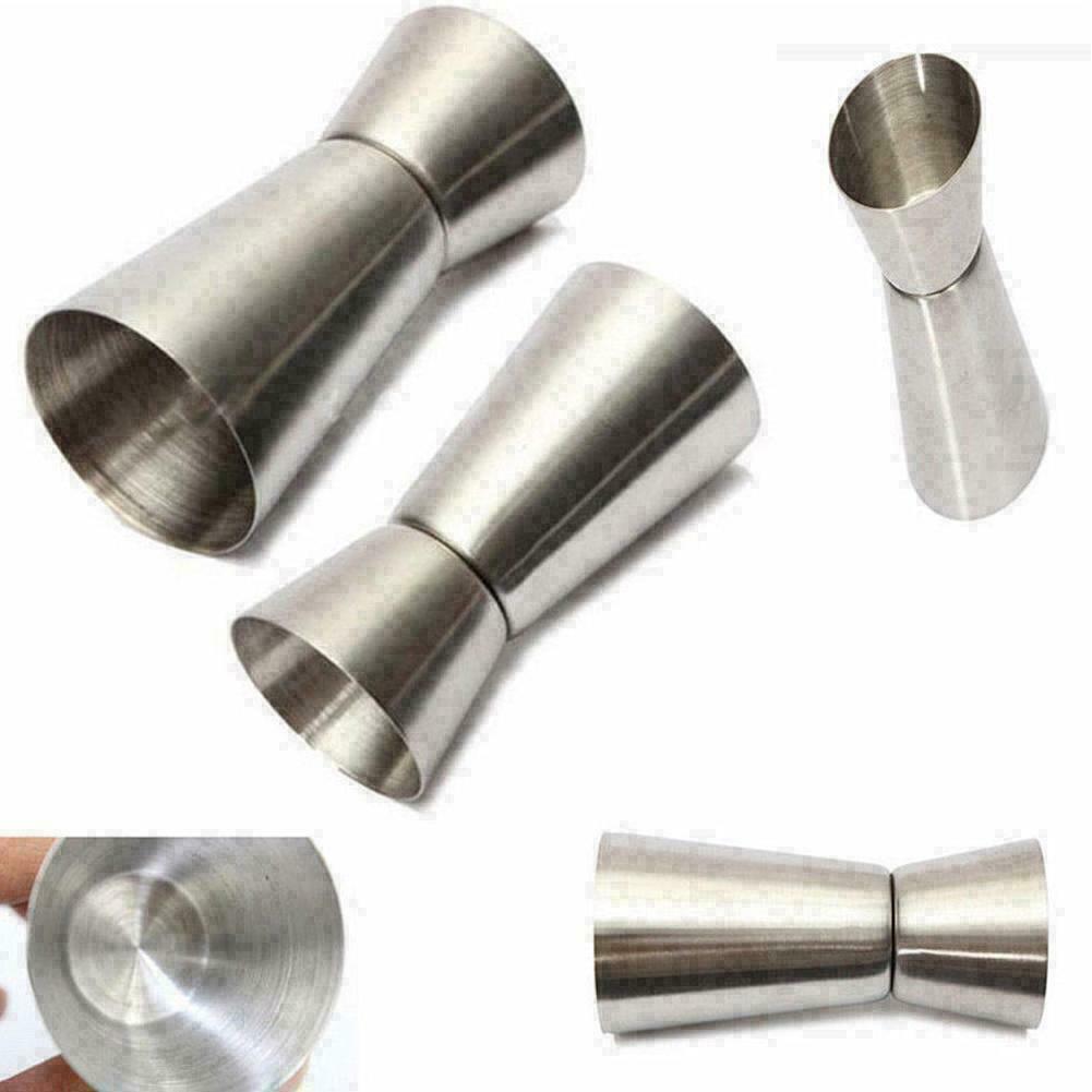 Steel Double Single Shot Measure Jigger Spirit _NEW Bar Cocktail