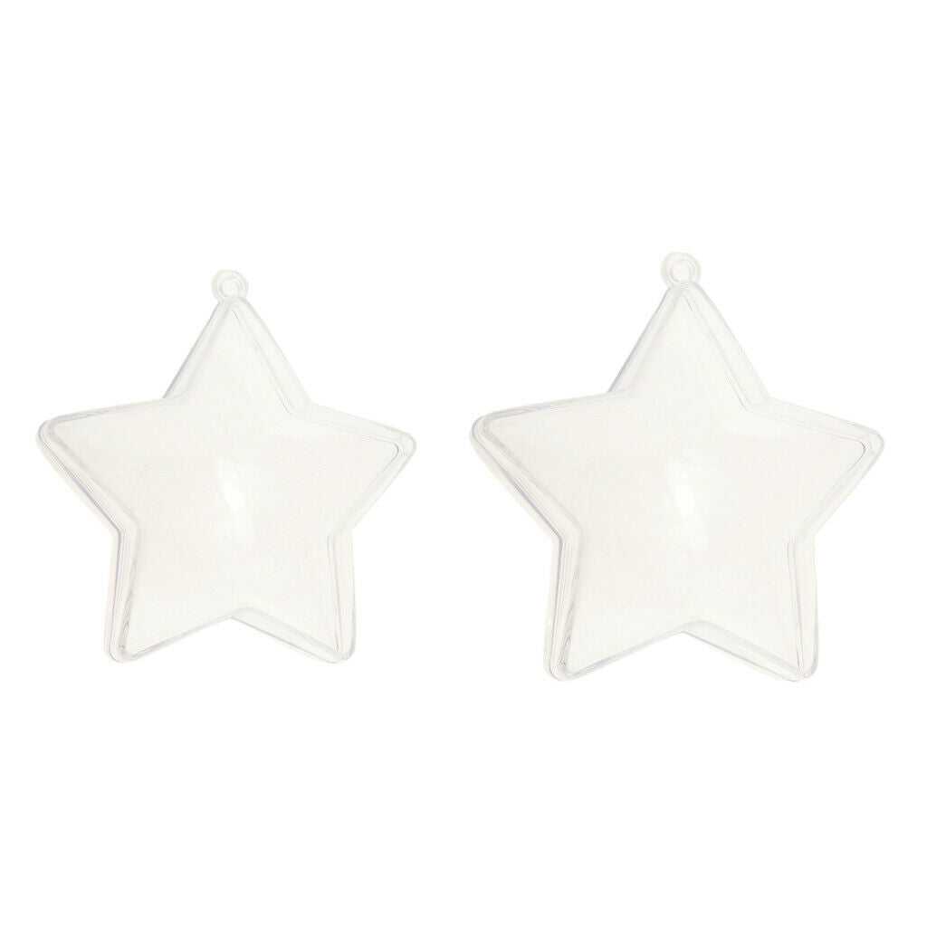 5 Pieces Star Shape Clear Refillable Plastic Ball   Tree Ornament  8cm