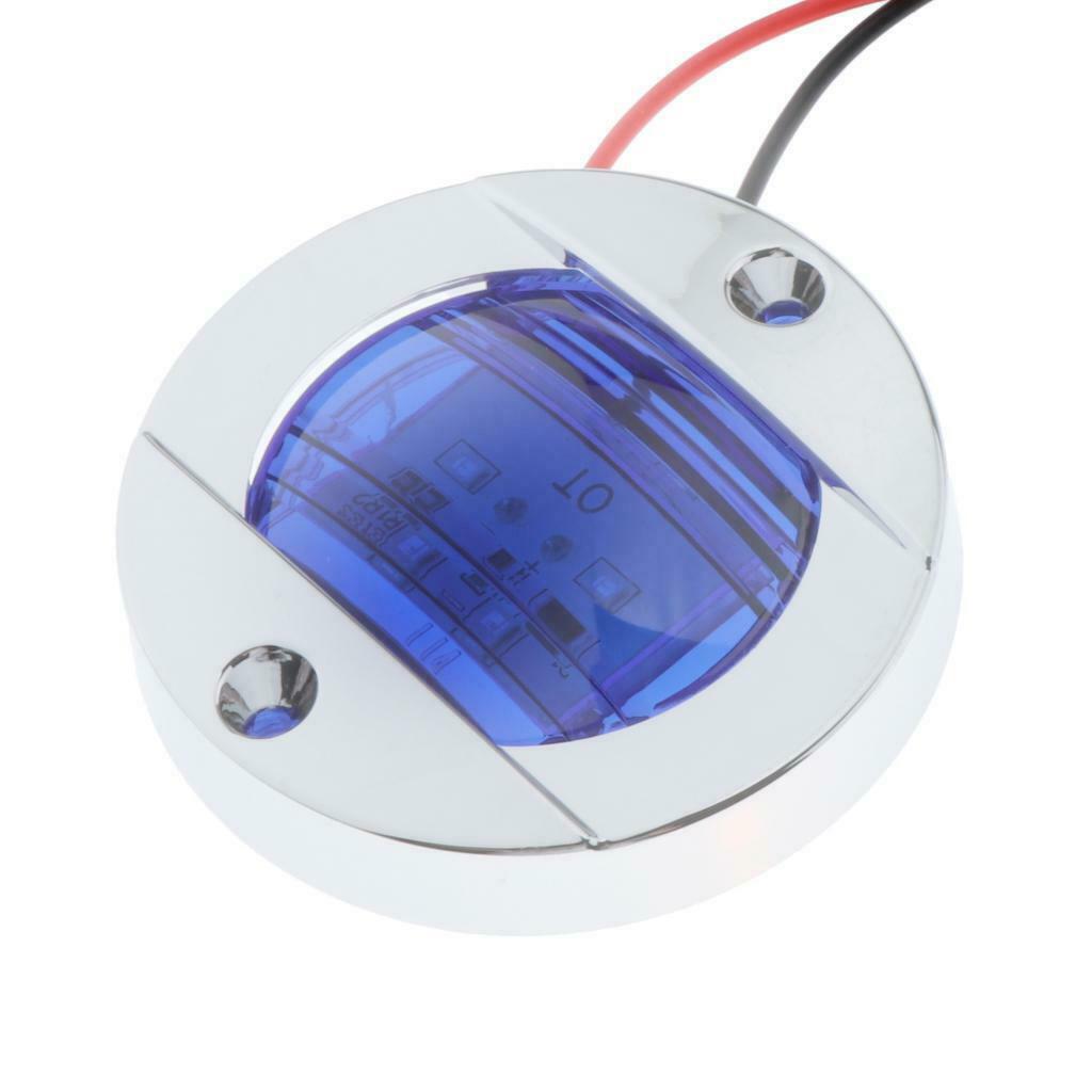 4Pcs Marine Boat LED Stern Lights Lamps 12V 3" Chrome Clear Lens 6-2835-SMD