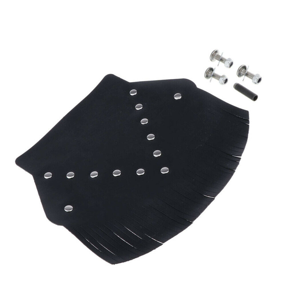 Motorcycle Rear Mud Flap Mudguard Fits Black Universal Double PU Leather