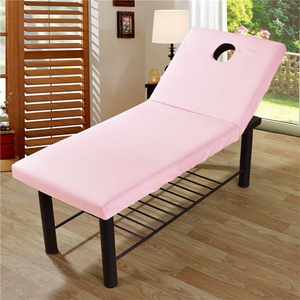 Brushed Cotton Beauty Massage Table Cover Bed Sheet 31x75inch Coffee/Pink