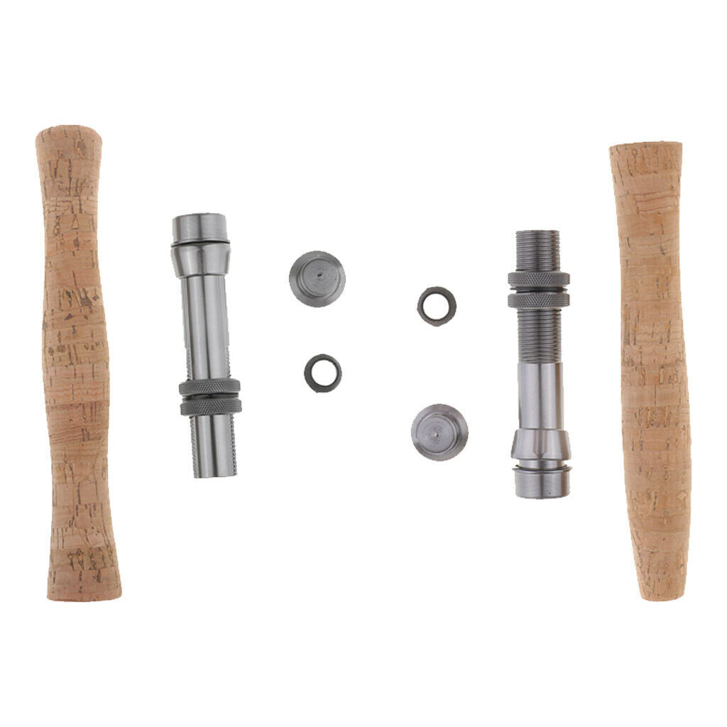 2Pc Composite Cork   Fishing Rod Handle Grip & Reel Seat for Rod Building