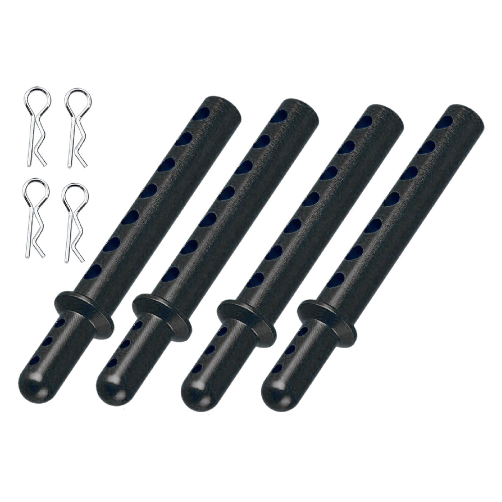 Aluminum Body Post Mounts With R-Clip Pins For 1:10 1: 8 RC Car Black