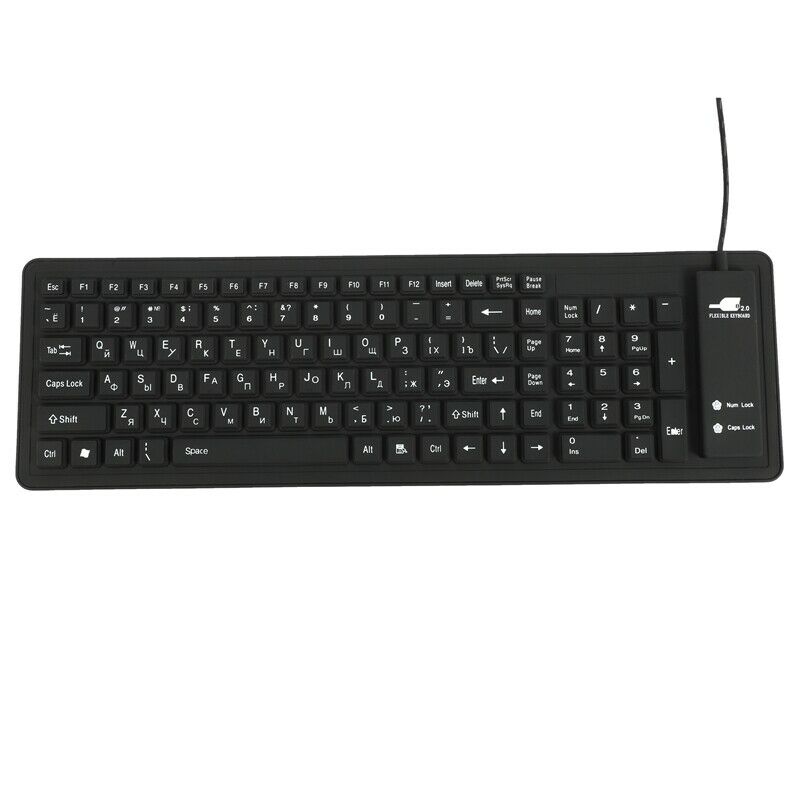103Keys Silicon Keyboard Russian Layout USB Interface Keyboard Flexible Fol R4Z3