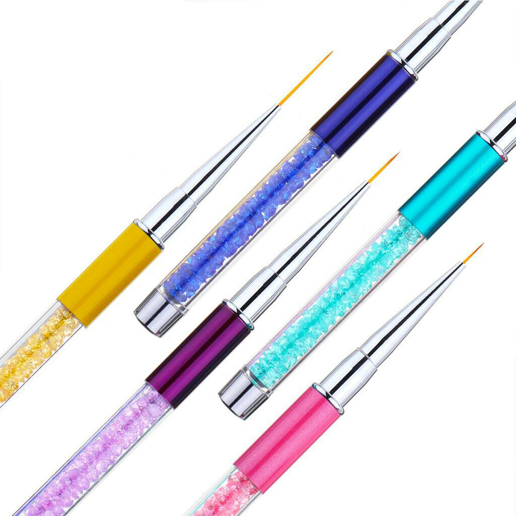 5 Sizes Nail Art Liner Brushes UV Gel Painting Detailing Striping Brush Pens