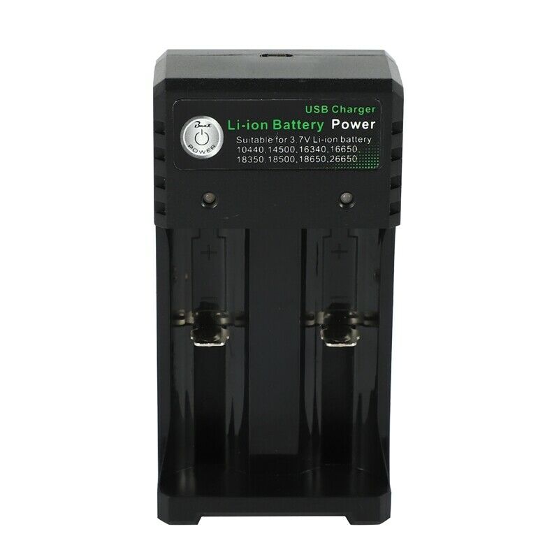 Rechargeable 2-Slot Battery Charger Li-Ion USB Smart Fast Charger For 18350 18X3