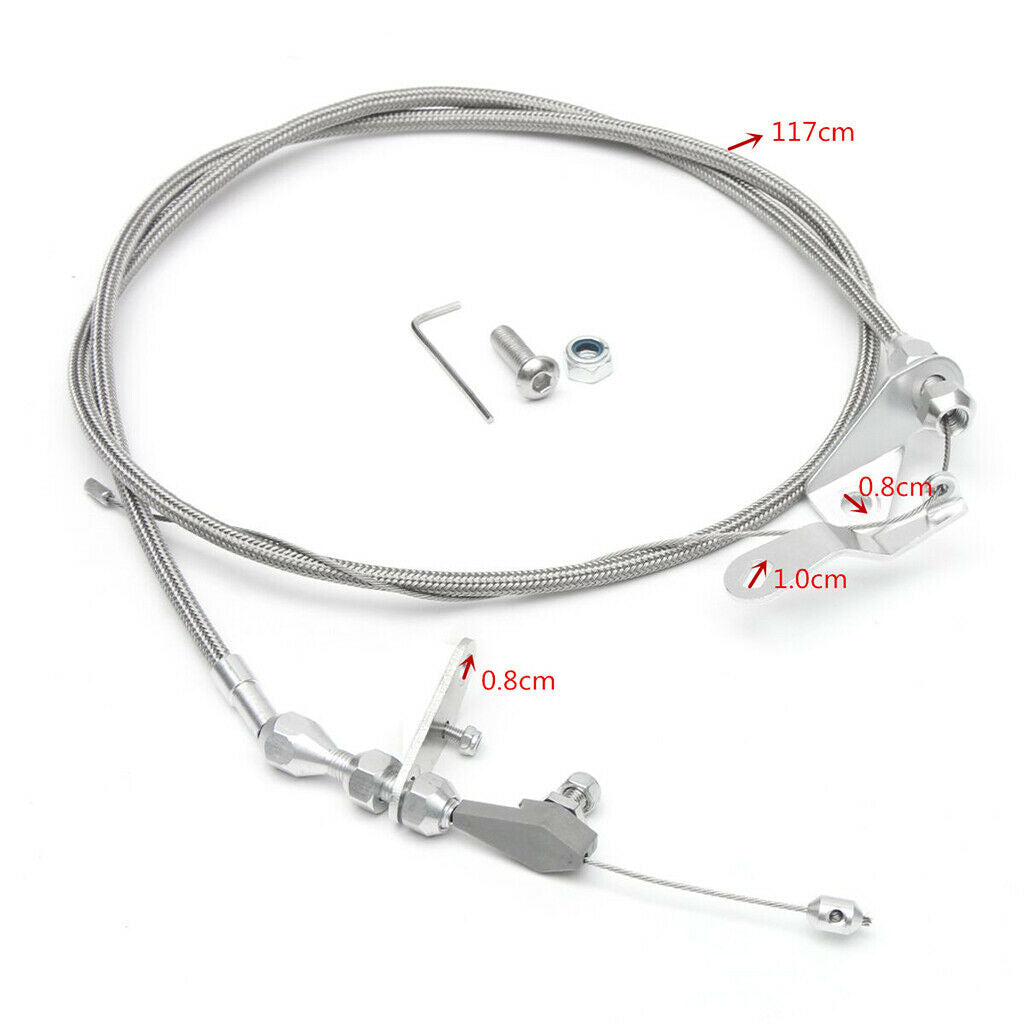 Braided Kick Down Cable Transmission Detent For Ford C6 Trans C-6