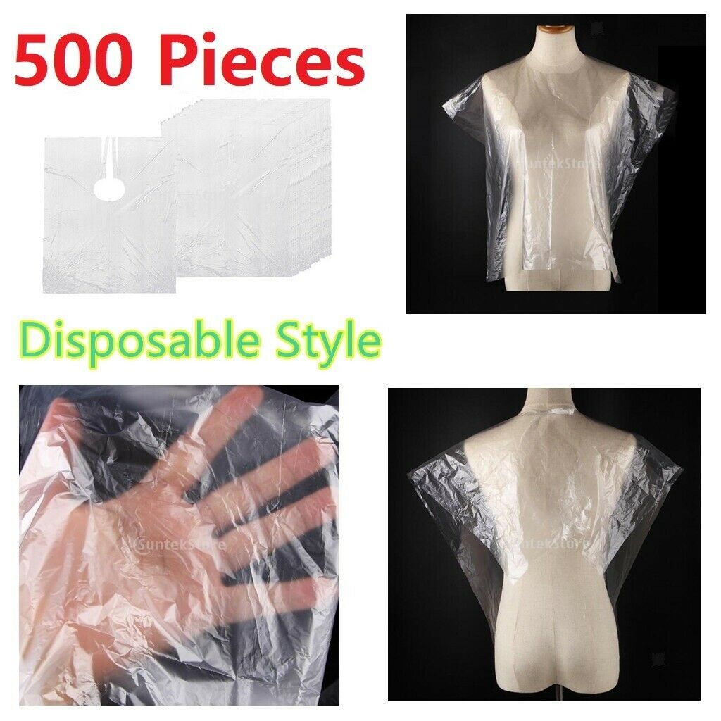 500Pcs Disposable Hair Cutting Cape Gown Unisex Barber Home Salon Apron