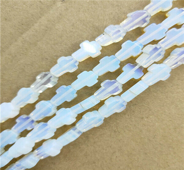 1 Strand 12x8x4mm White Opal Cross Spacer Loose Beads DIY Jewelry 15.5inch HH93