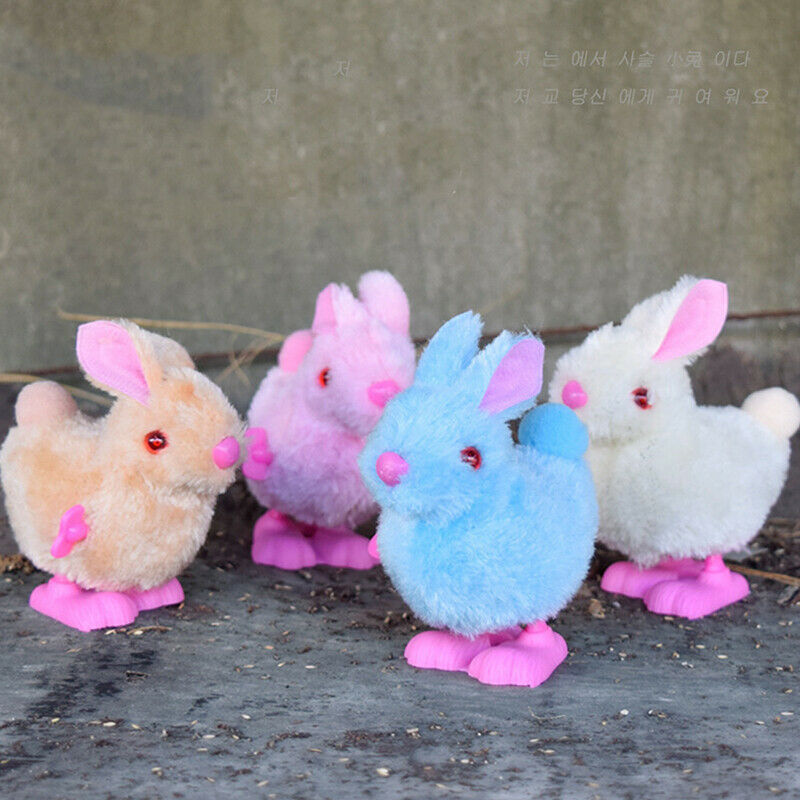 Plush Stuffed Bunny Toys Cartoon Jumping Rabbit Children's Baby Wind Up ToysBDA