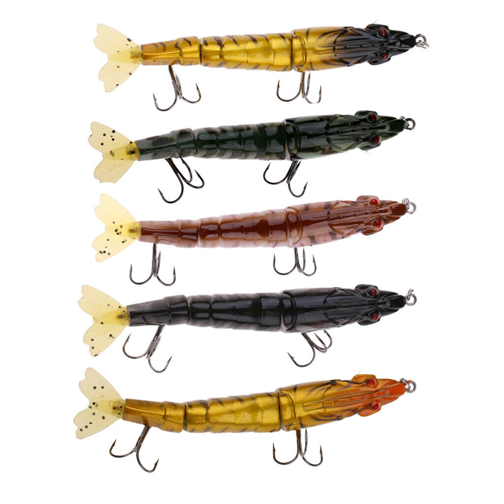 Topwater Trout Fishing Multi Jointed Shrimp Baits Lobster with 4 Tails C1