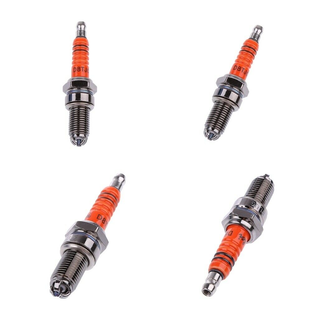 4pieces D8TJC 3-Electrode Spark Plug for CG 125/150/200/250cc Moped Scooter