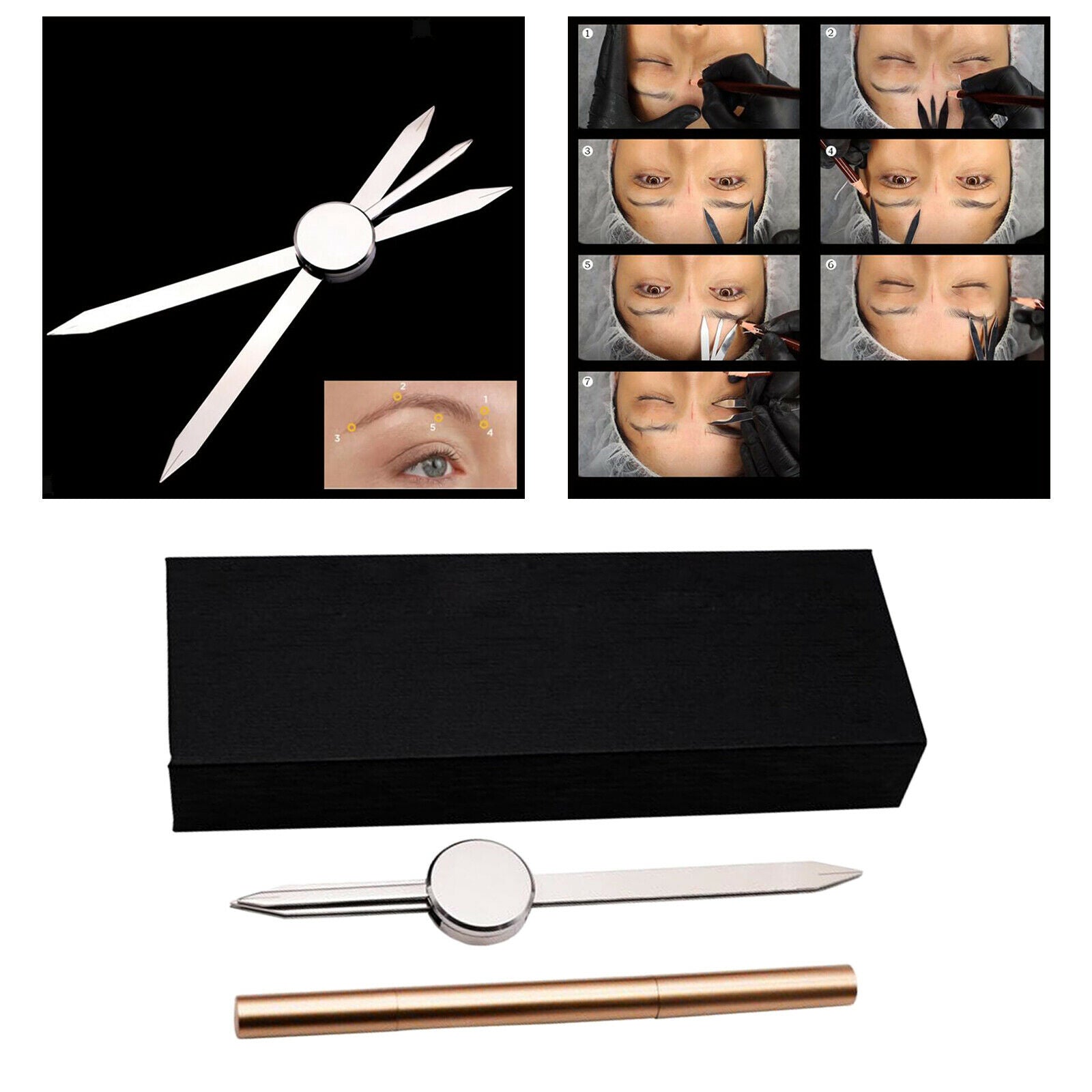 Microblading Caliper Golden Mean Eyebrow Stencil Ruler Permanent Makeup