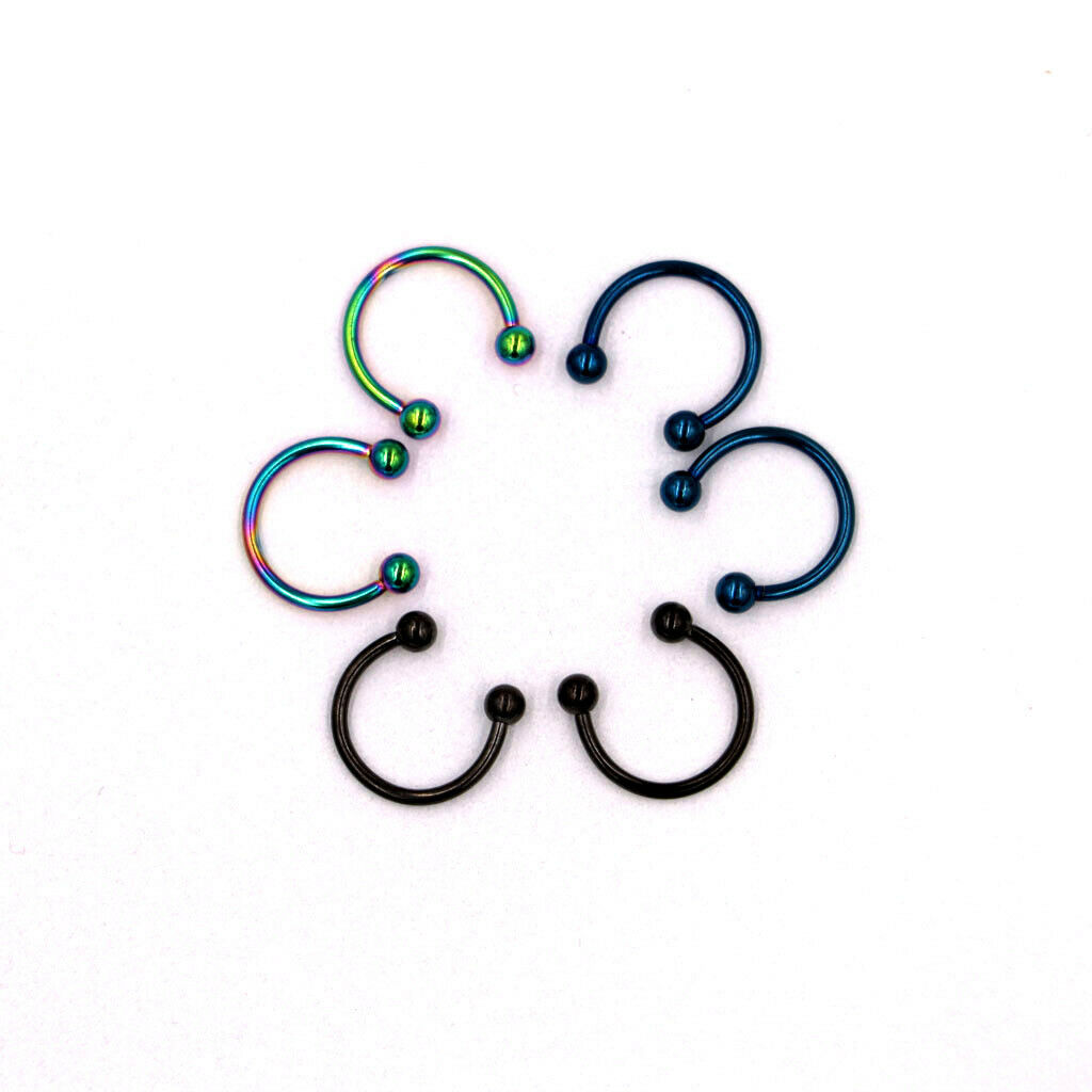 Lot 3 PAIRS 16g  Circular Ball Septum Lip Nose Ring Body Piercing