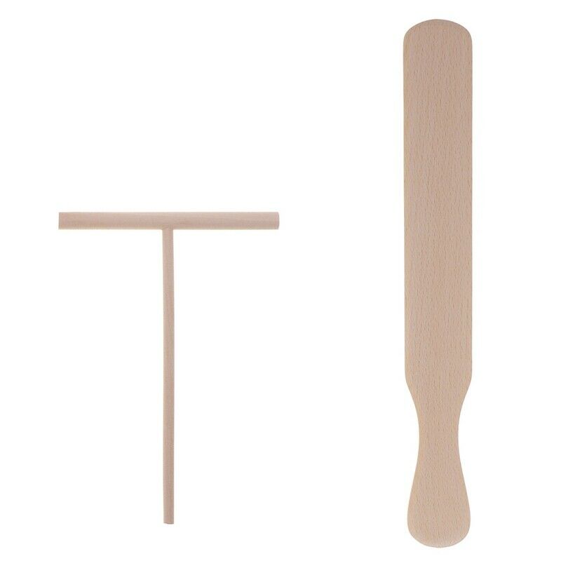 2Pcs Pancake Cooking Utensils Wooden Crepe Spatulas and Spreader Set -TortillaY9
