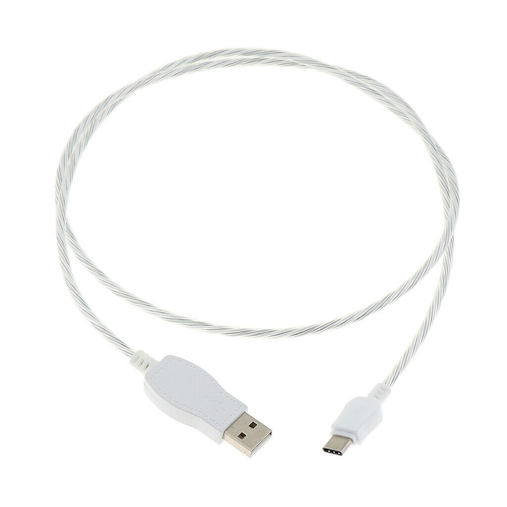 LED Visible Light USB Type-C Charging Data Sync Cable Lead for Cell Phones