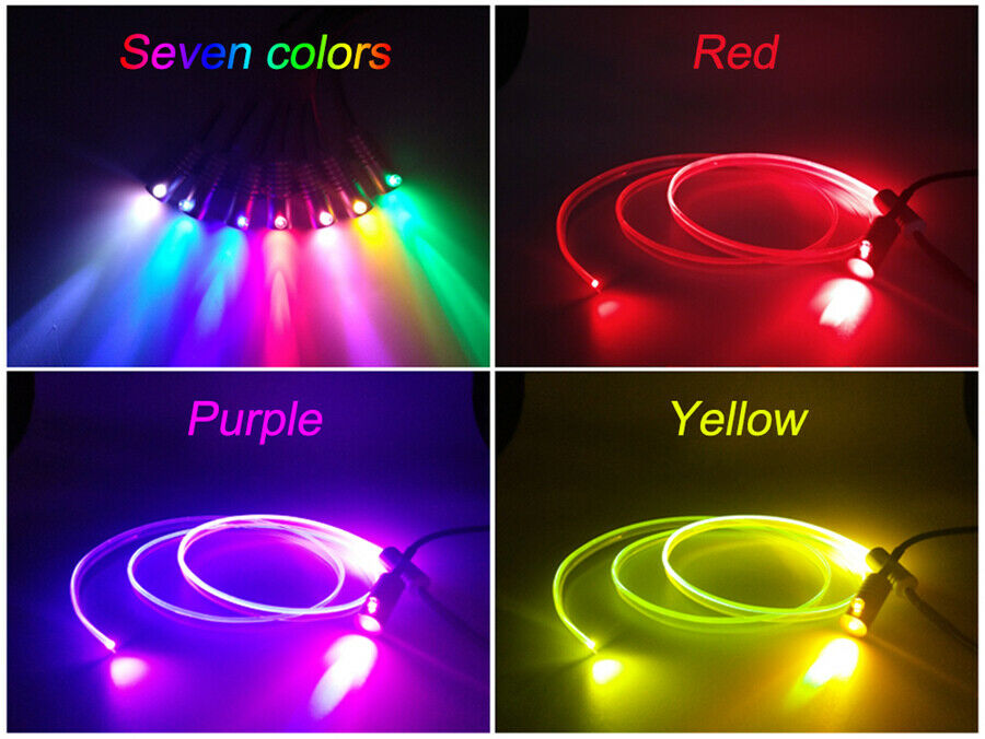 8x12in1 RGB LED 10M Car Interior Decor EL Fiber Optical Strip Light App Control