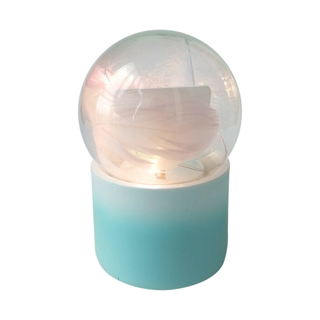 Water Globe Crystal Ball Musical Box Night Lights Battery Powered Pink Blue