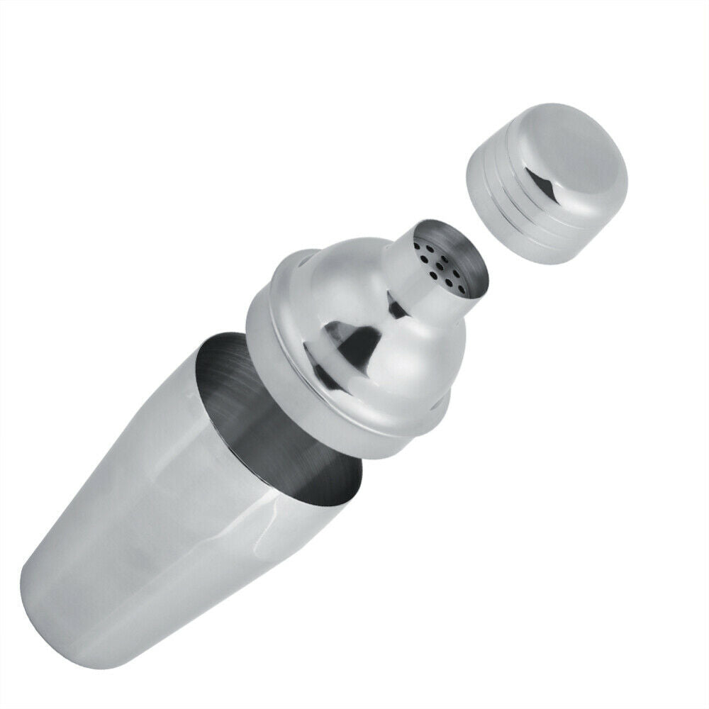 8Pcs Stainless Steel Cocktail Shaker Set Ice Tong Mixing Spoon Pourers Bar Tools