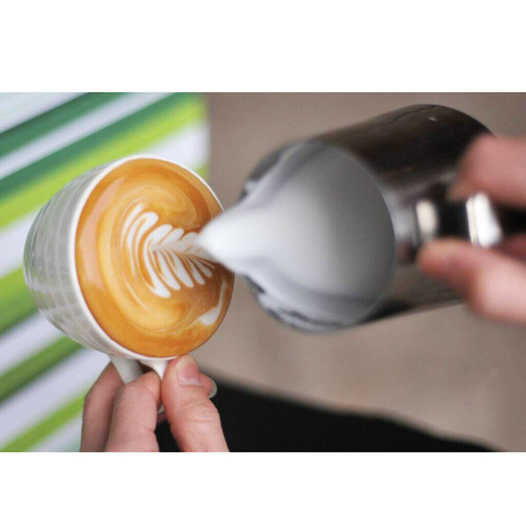 350ml Stainless Steel Coffee Frothing Milk Tea Latte Scale Jug with Scoop
