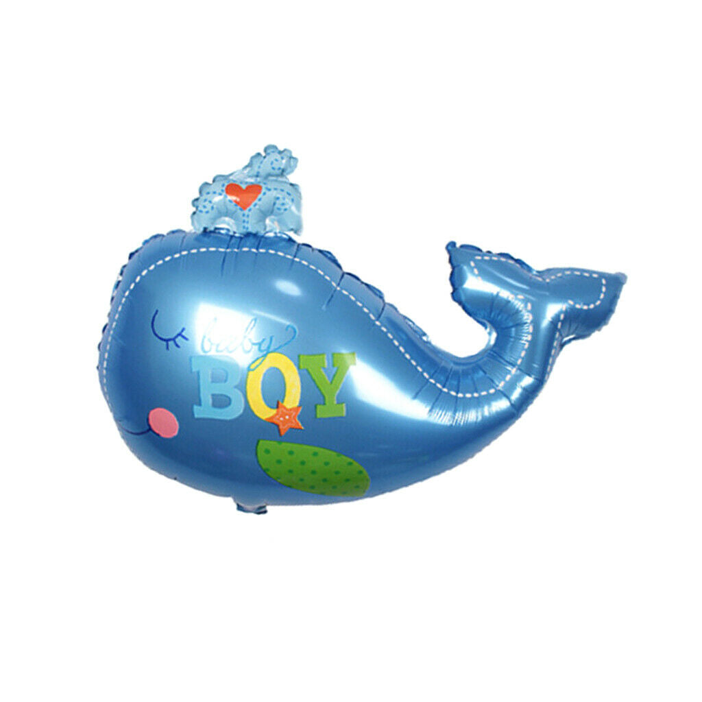 Whale Design Foil Balloon Boy Girl Baby Shower Kids Party Supplies Blue Boy