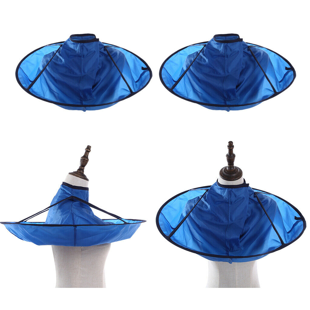 2 Pieces DIY Hair Cutting Cape Hair Catcher Hairdressing Umbrella Cloak Blue
