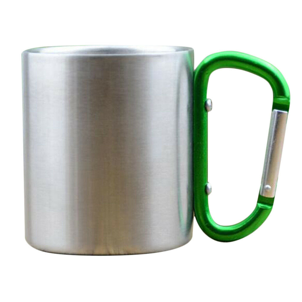 Portable Mugs Camping Cup Carabiner Beer Coffee Tea BPA FREE 5oz