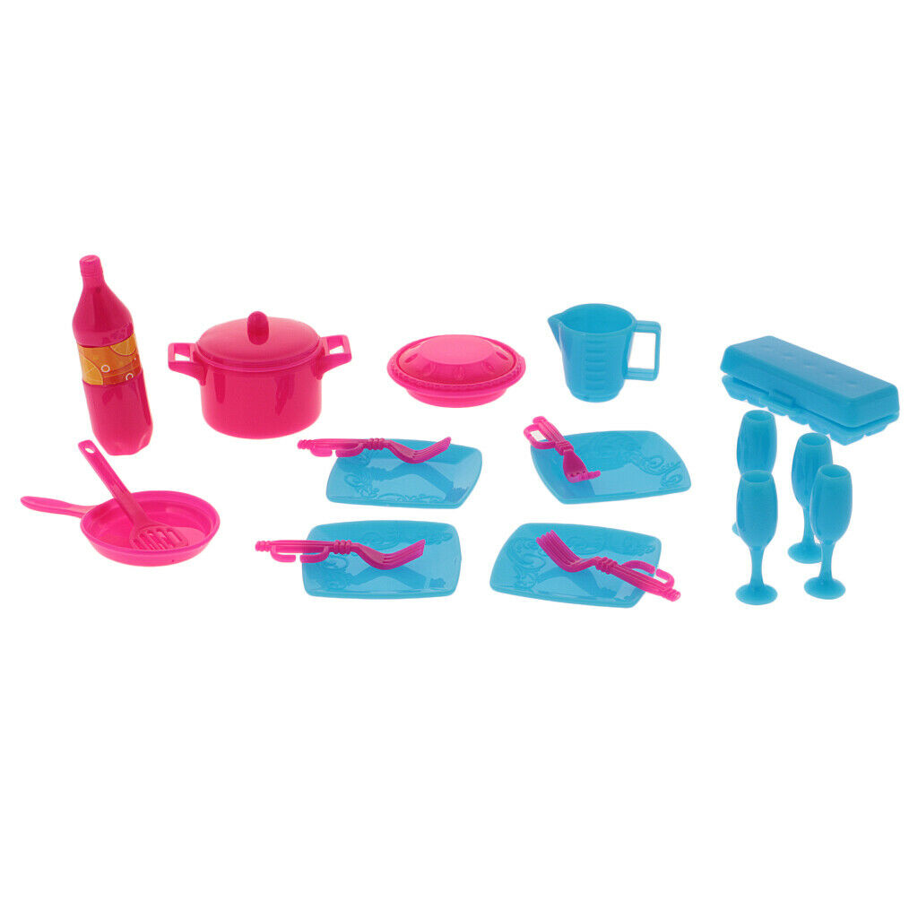 18Pcs Kitchen Tableware Accessories Set for Mini Cup Cutlery Pot Gift