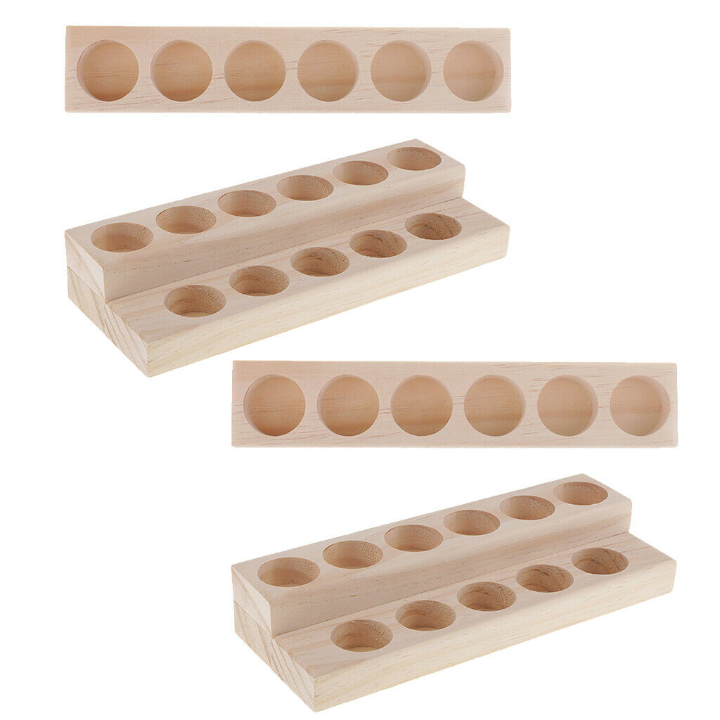 Set Of 4 Wooden Stand Organizers For Oil Display Stand