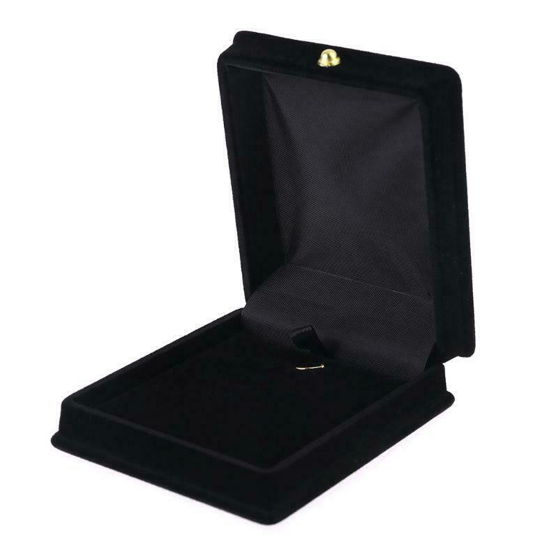 Handy Velvet Necklace Jewelry Gift Display Box Ring Bracelet Storage Case Black
