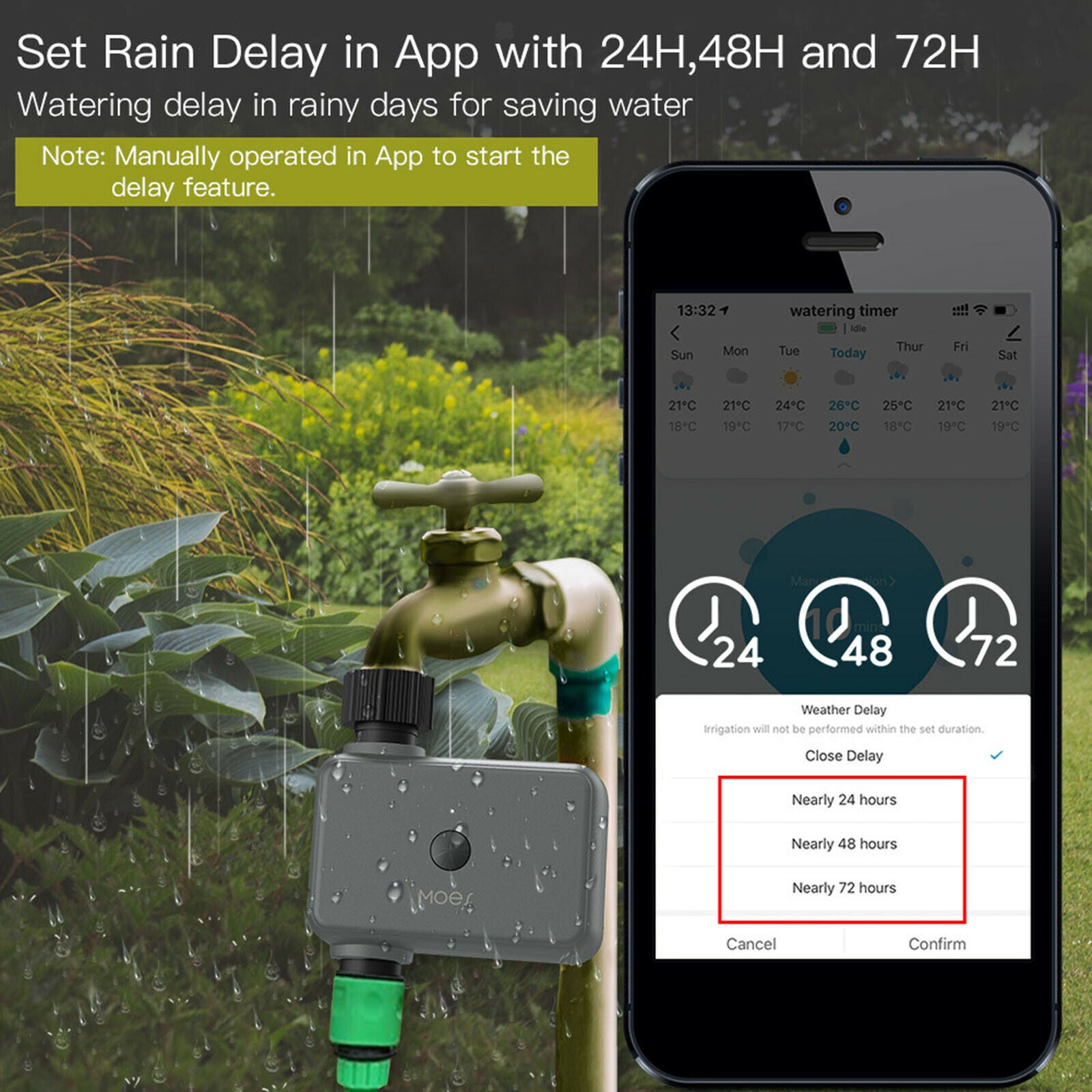 Bluetooth Water Timer Programmable IP55 Waterproof Manual for Outdoor Garden