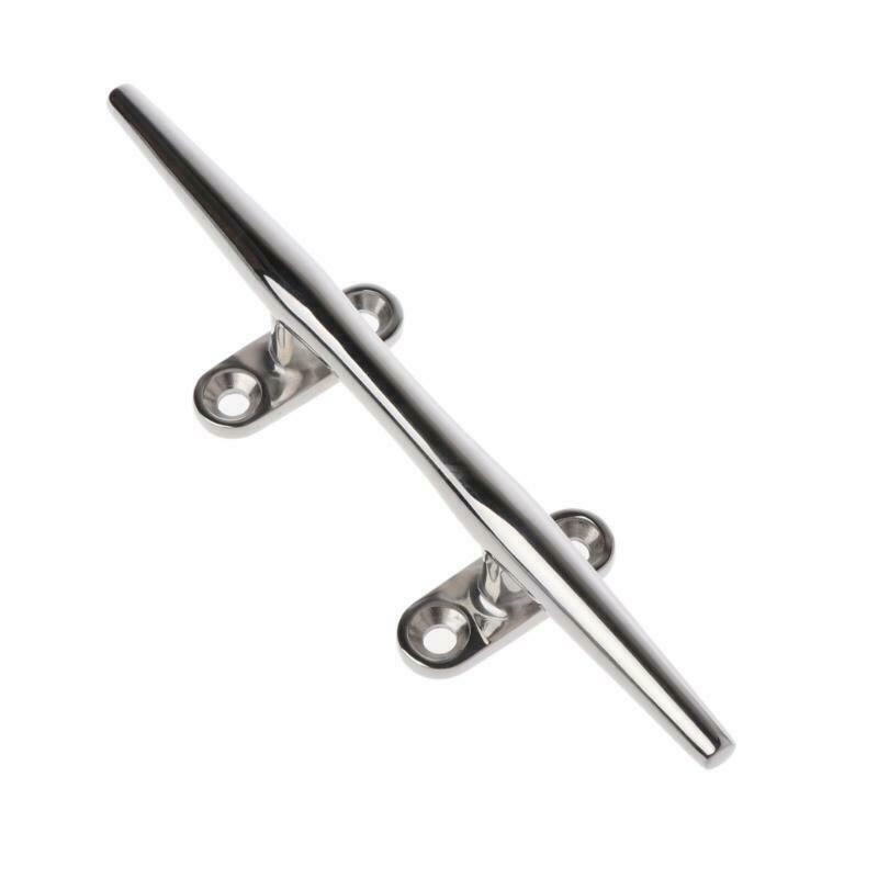 Base Boat Dock Deck Rope Cleat Marine Bollard Yacht Stainless Steel 8"/10"/12"