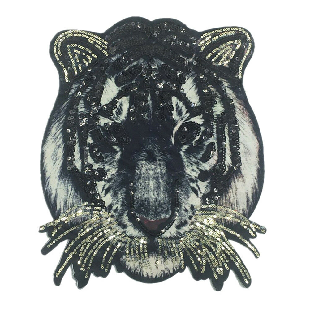 tigerlarge size tiger sequins embroideryiron/sew on patchapplique badge mo.l8