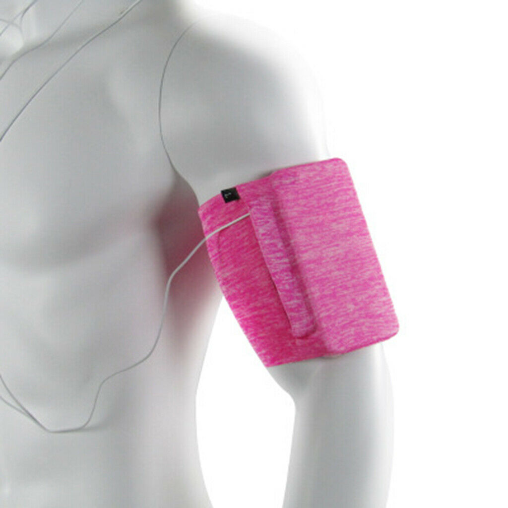 Coin Phone Armband Pouch Hand Bag for Outdoor Running Walking Pink L