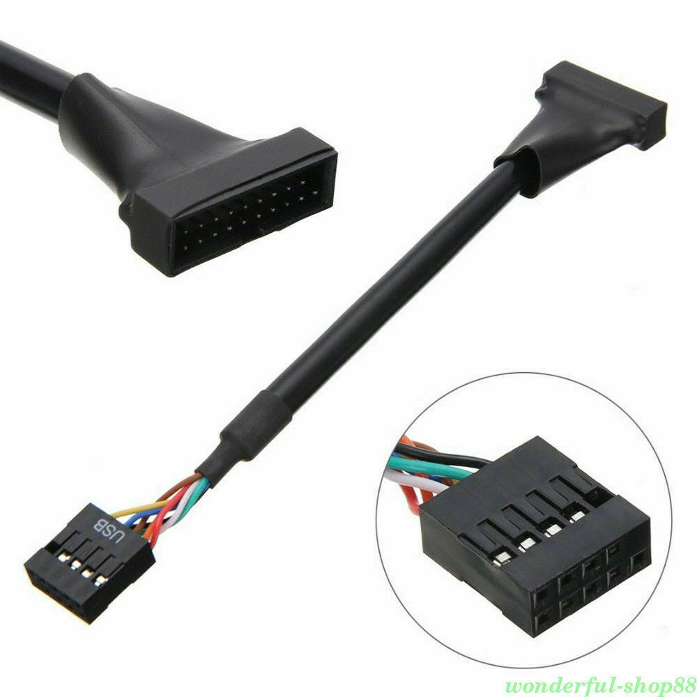 USB 3.0 20Pin Male to Motherboard USB 2.0 9Pin Female Converter Cable Adapter UK